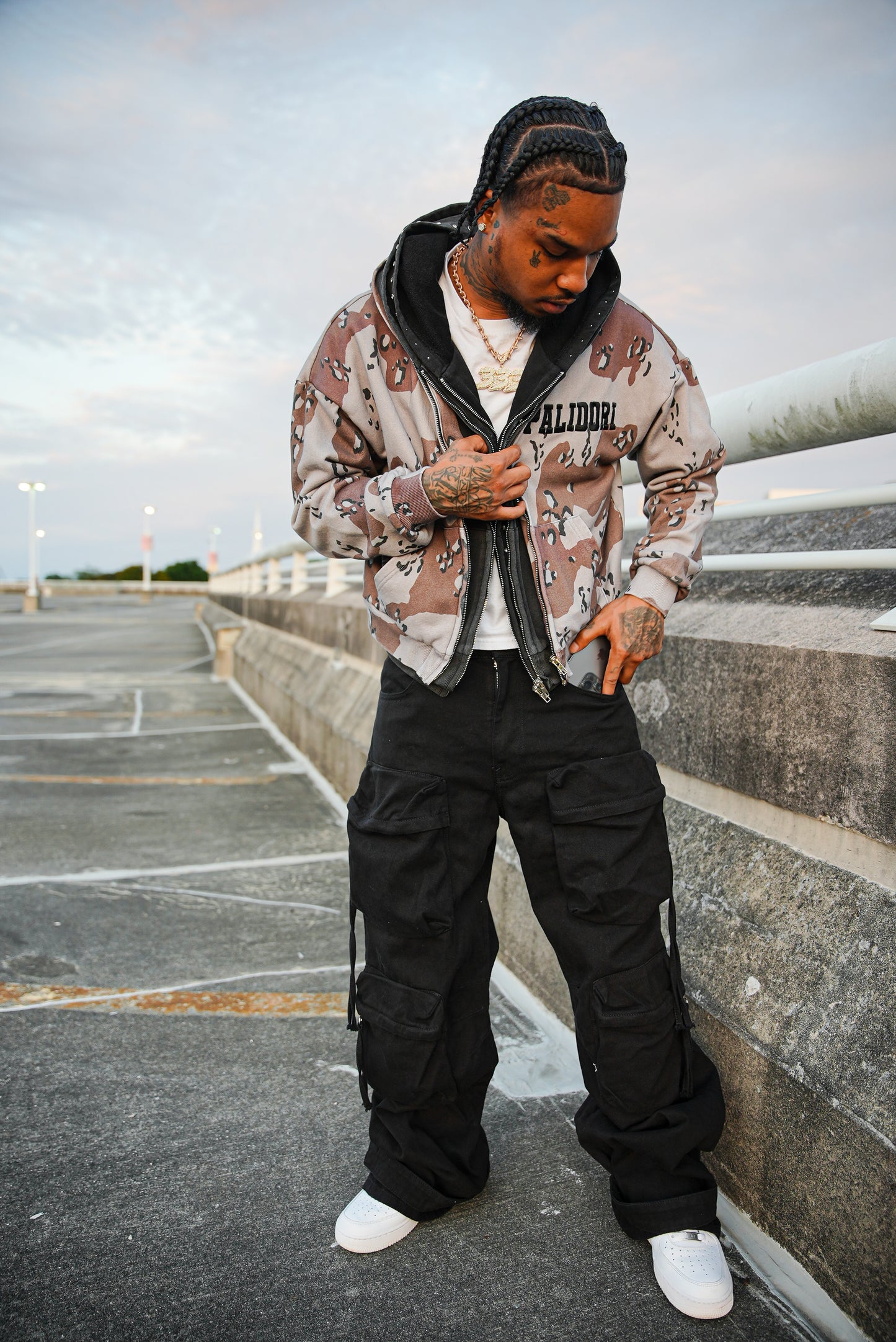 3 Layer Chip Camo Hoodie