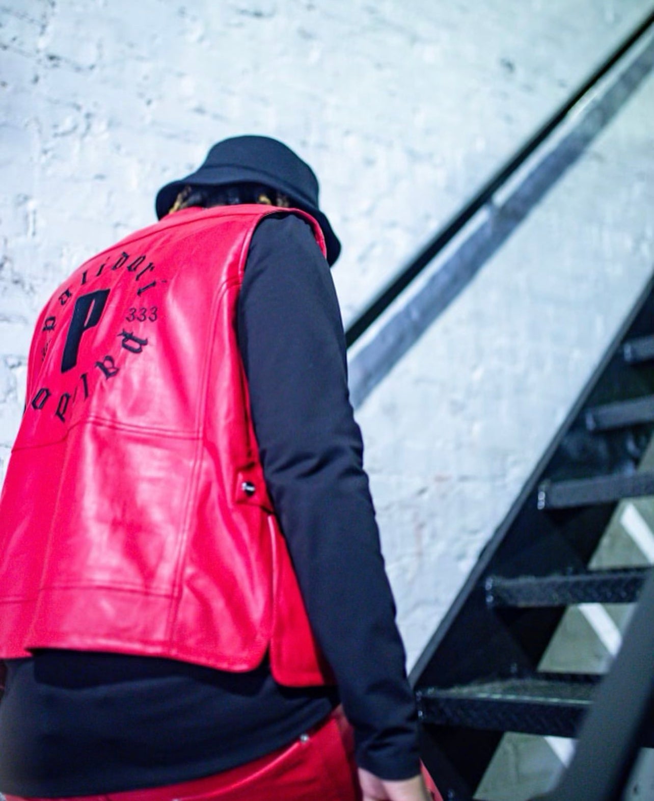 Leather Vest (Red )