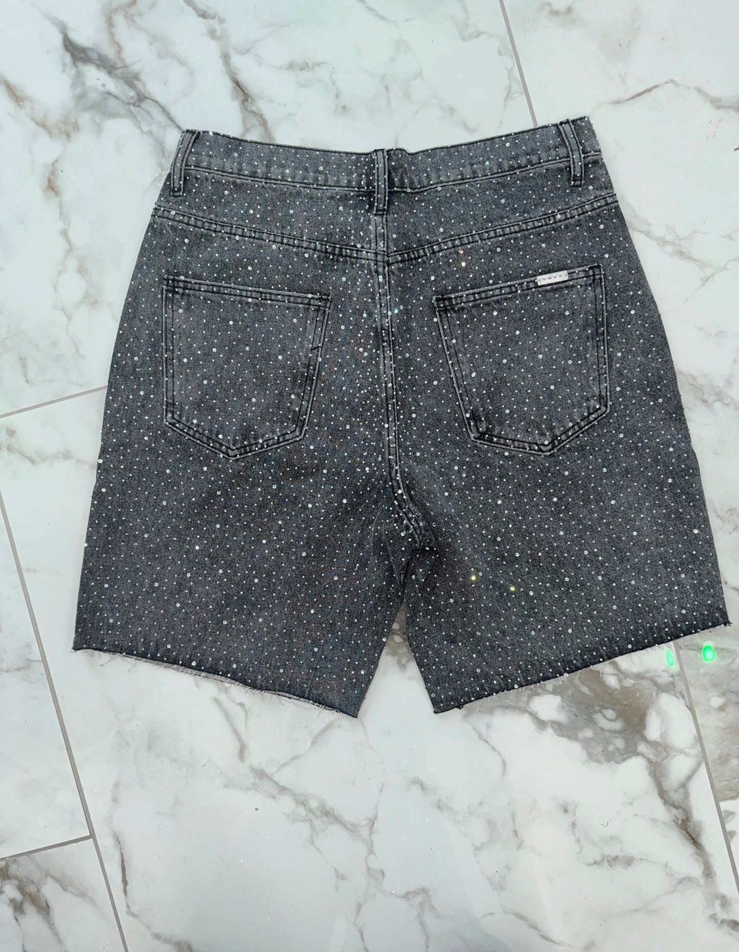 Baggy Shorts w/Diamonds ( Ash Black )