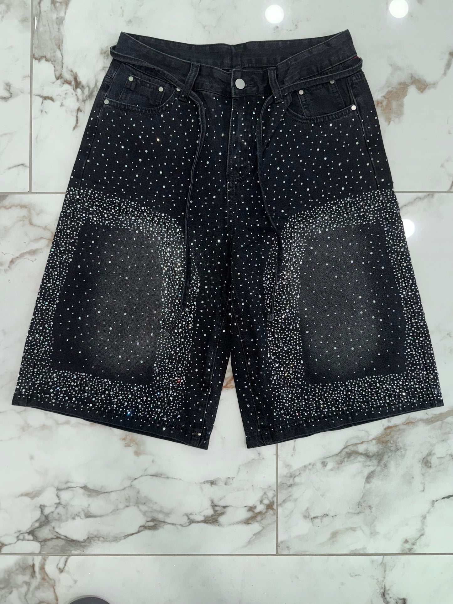 Baggy Jorts w/Diamonds (Black)