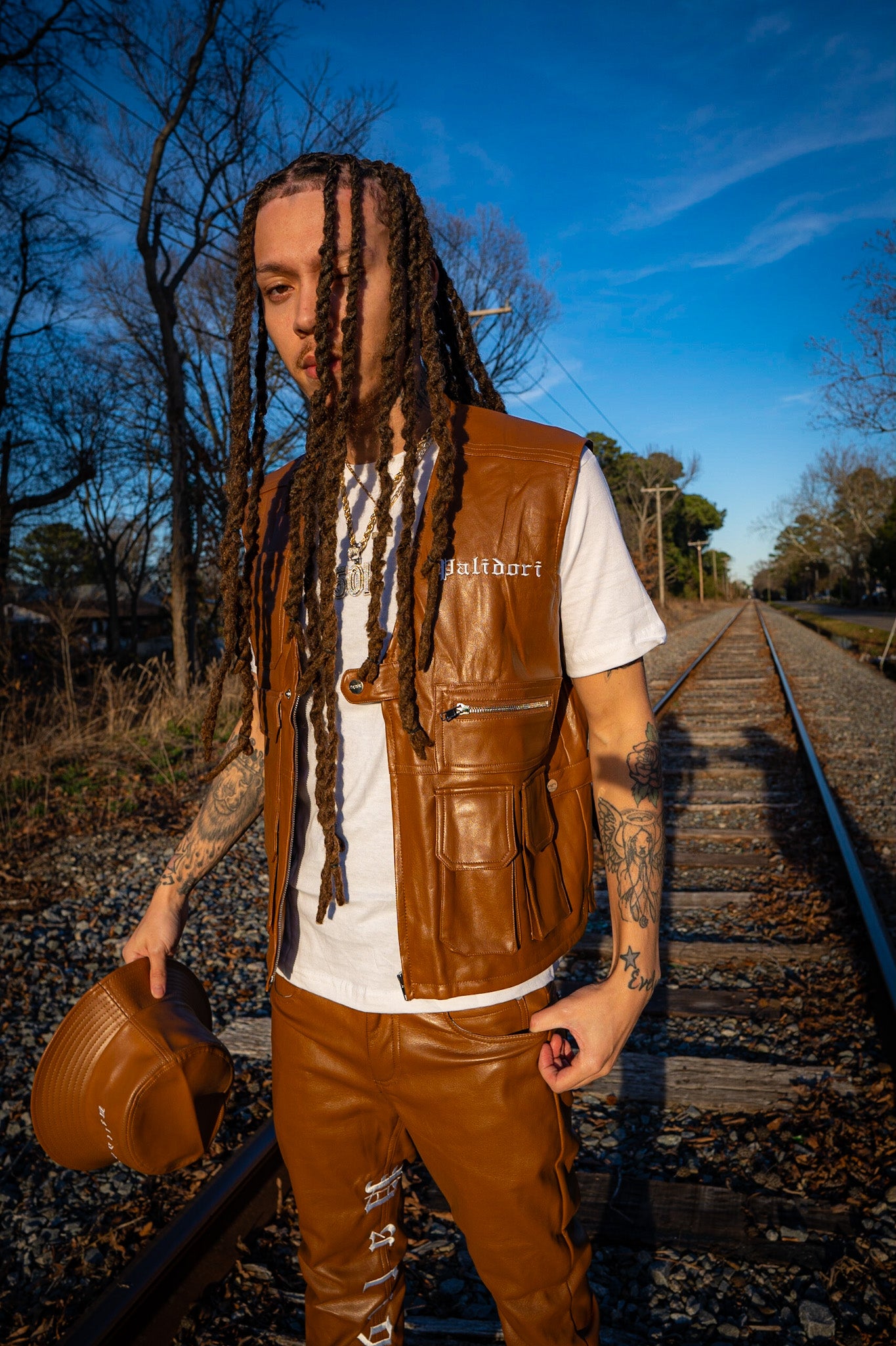 Leather Vest ( Brown )