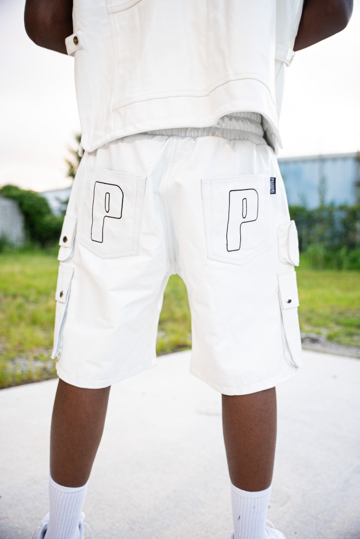 Leather Cargo Shorts