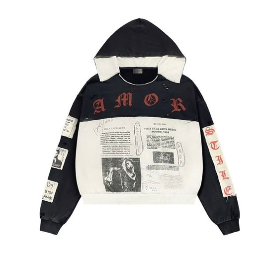 Stile Amour Black Patch Hoodie