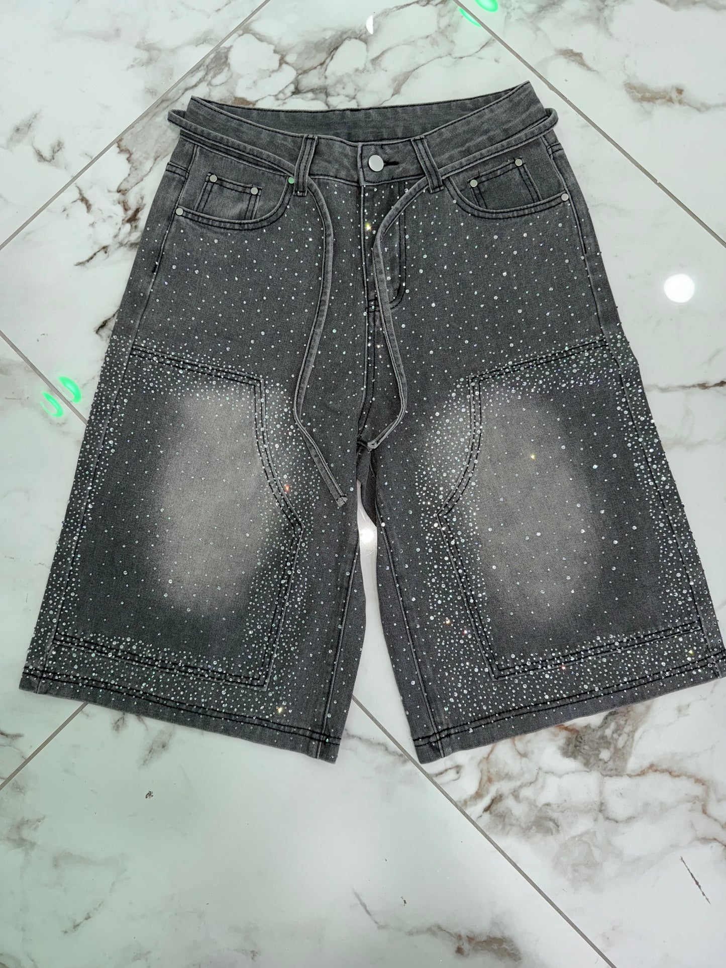 Baggy Jorts w/Diamonds (Gray)