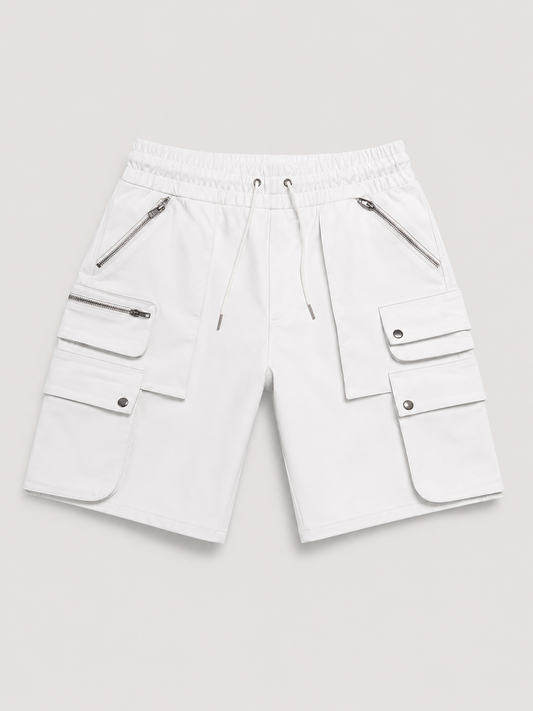 Leather Cargo Shorts