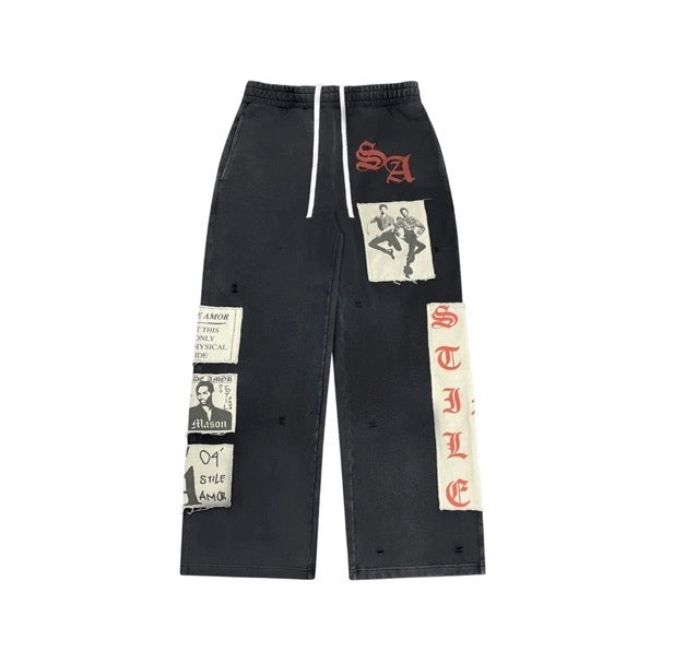 Stile Amour Black Patch Pants