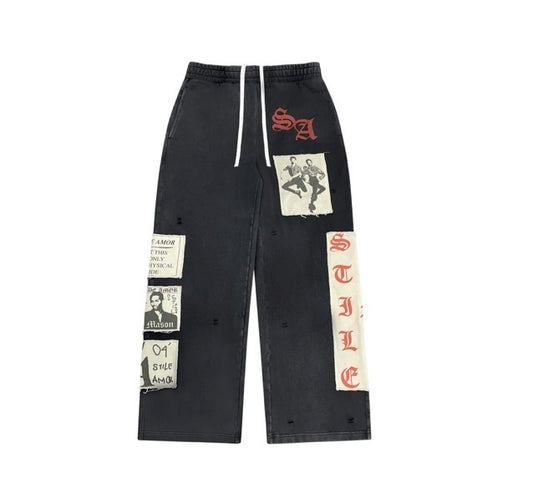 Stile Amour Black Patch Pants