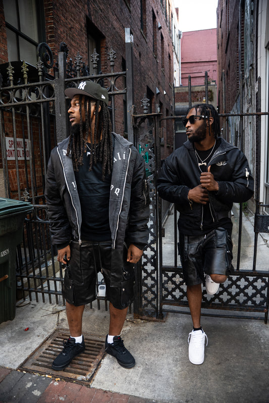 Leather Cargo Shorts