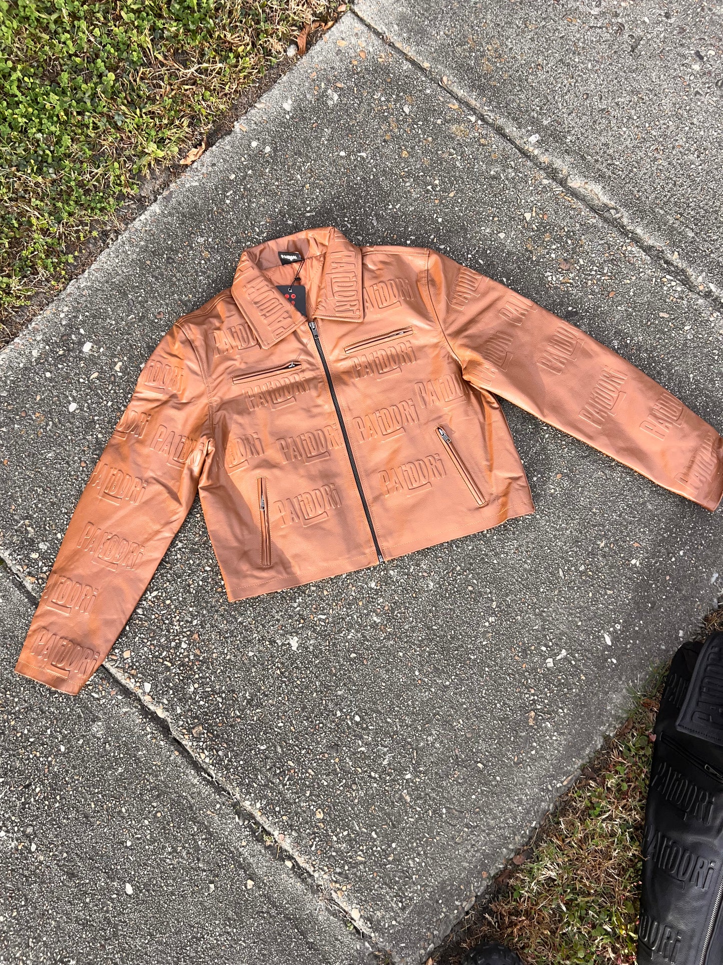 Leather Biker Crop Coat
