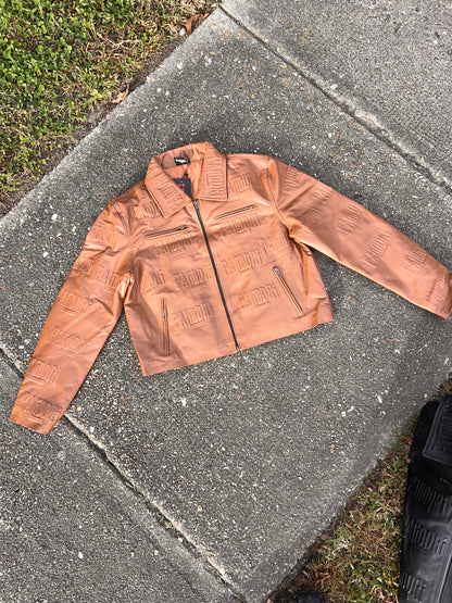 Leather Biker Crop Coat