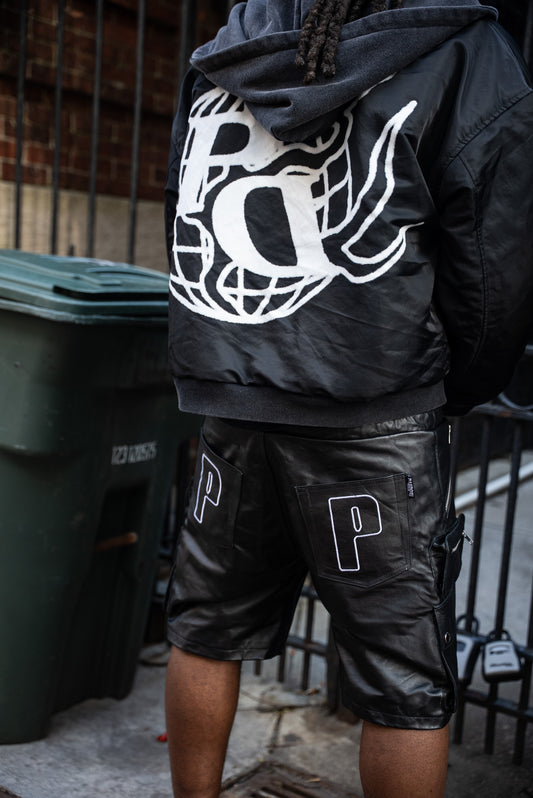 Leather Cargo Shorts