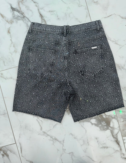 Baggy Shorts w/Diamonds ( Ash Black )