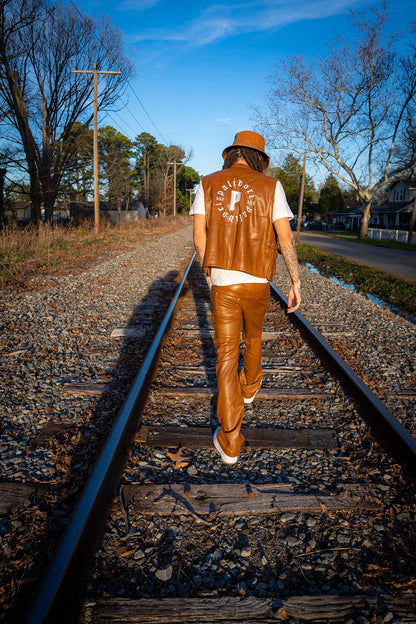 Leather Vest ( Brown )