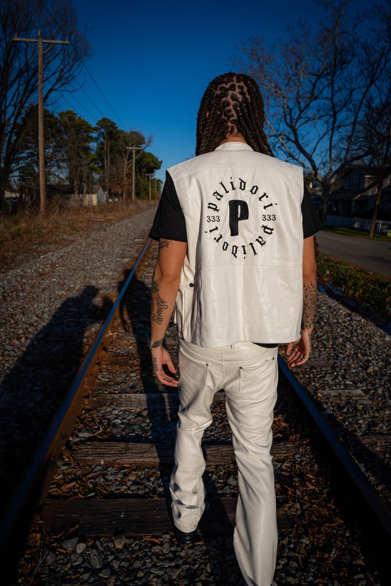 Leather Vest ( White )